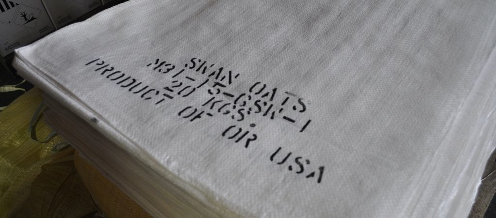 Stenciled Bags - Swan Oats